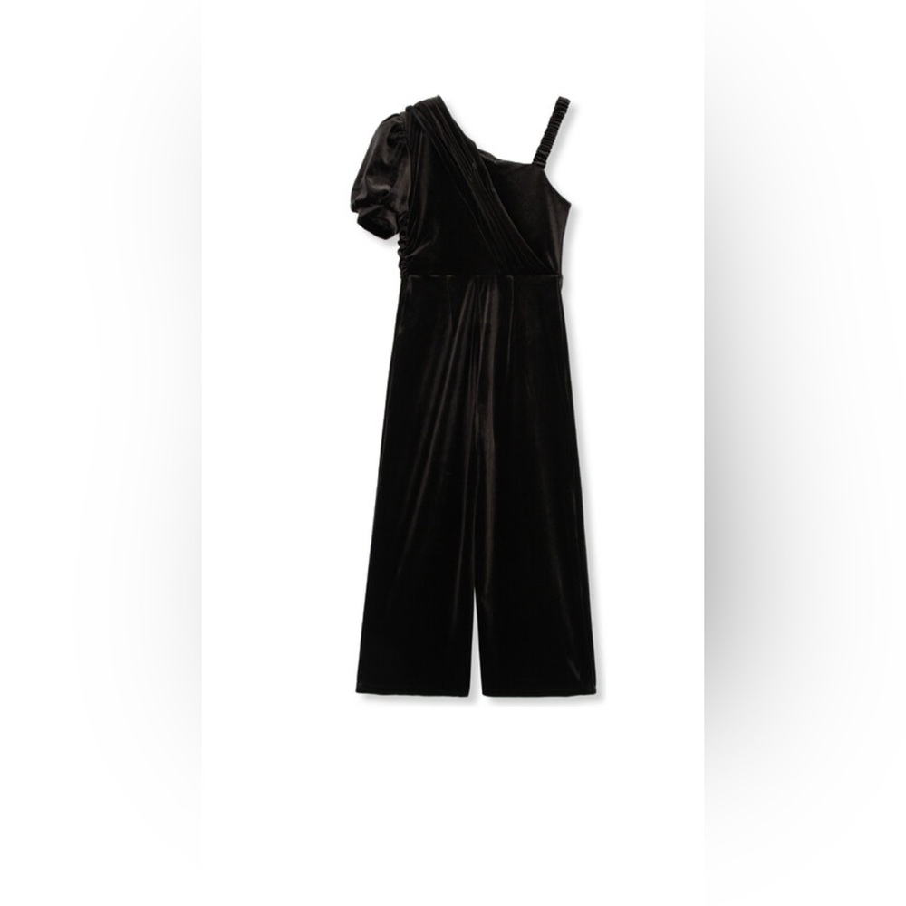 Girls Habitual Black Velvet Jumpsuit